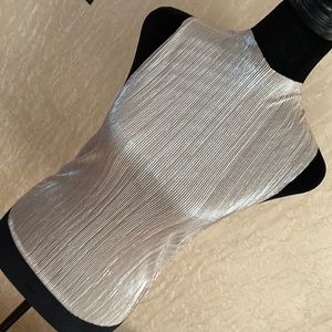 NWOT eri + ali for Anthropologie cool gold metallic shimmer top